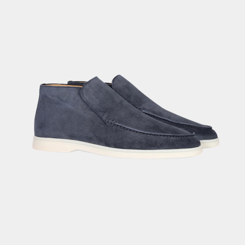 Men's Suede Loafers Brown Elegant Calfskin
