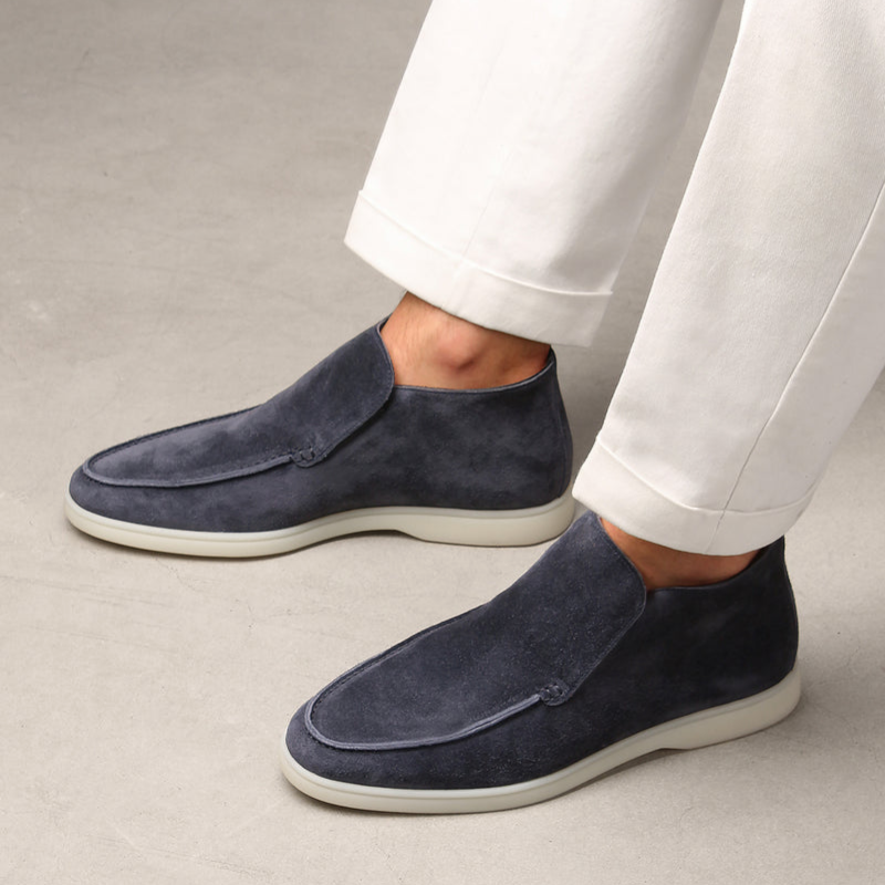 Men's Suede Loafers Brown Elegant Calfskin