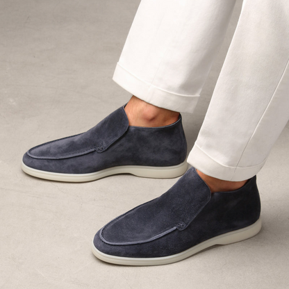 Men's Suede Loafers Brown Elegant Calfskin