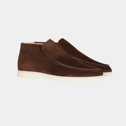 Men's Suede Loafers Brown Elegant Calfskin