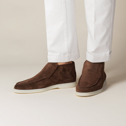 Men's Suede Loafers Brown Elegant Calfskin
