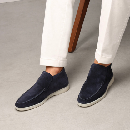 Men's Suede Loafers Brown Elegant Calfskin