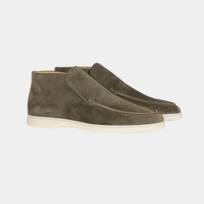 Men's Suede Loafers Brown Elegant Calfskin