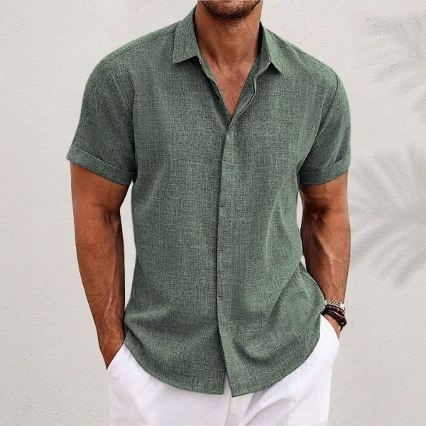 Men's Short Sleeve Casual Button Shirt