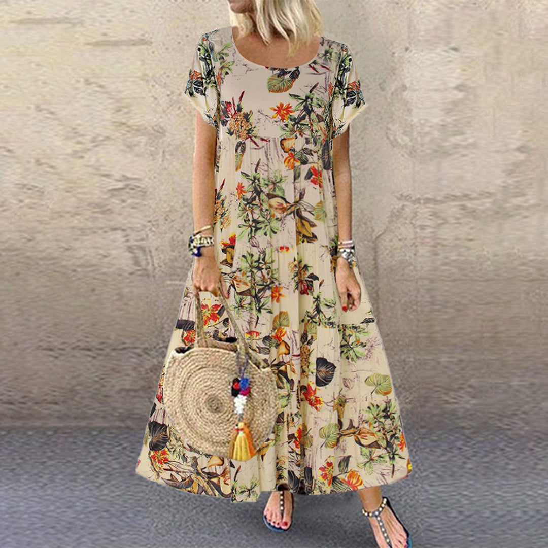Women's A-Line Maxi Dress with Pockets - VibreMode