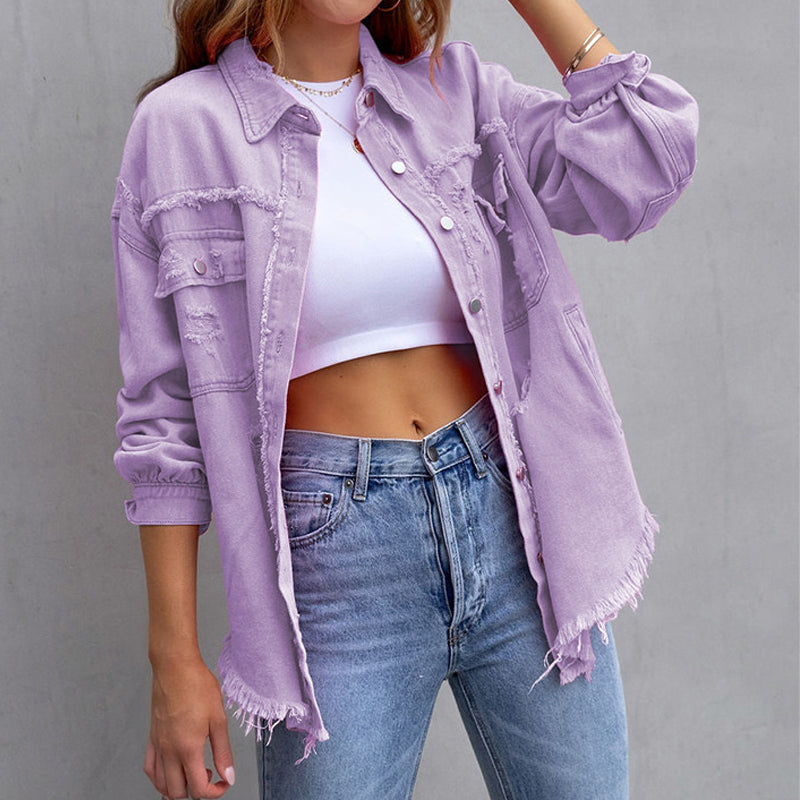 Women's Collared Button Front Jacket
