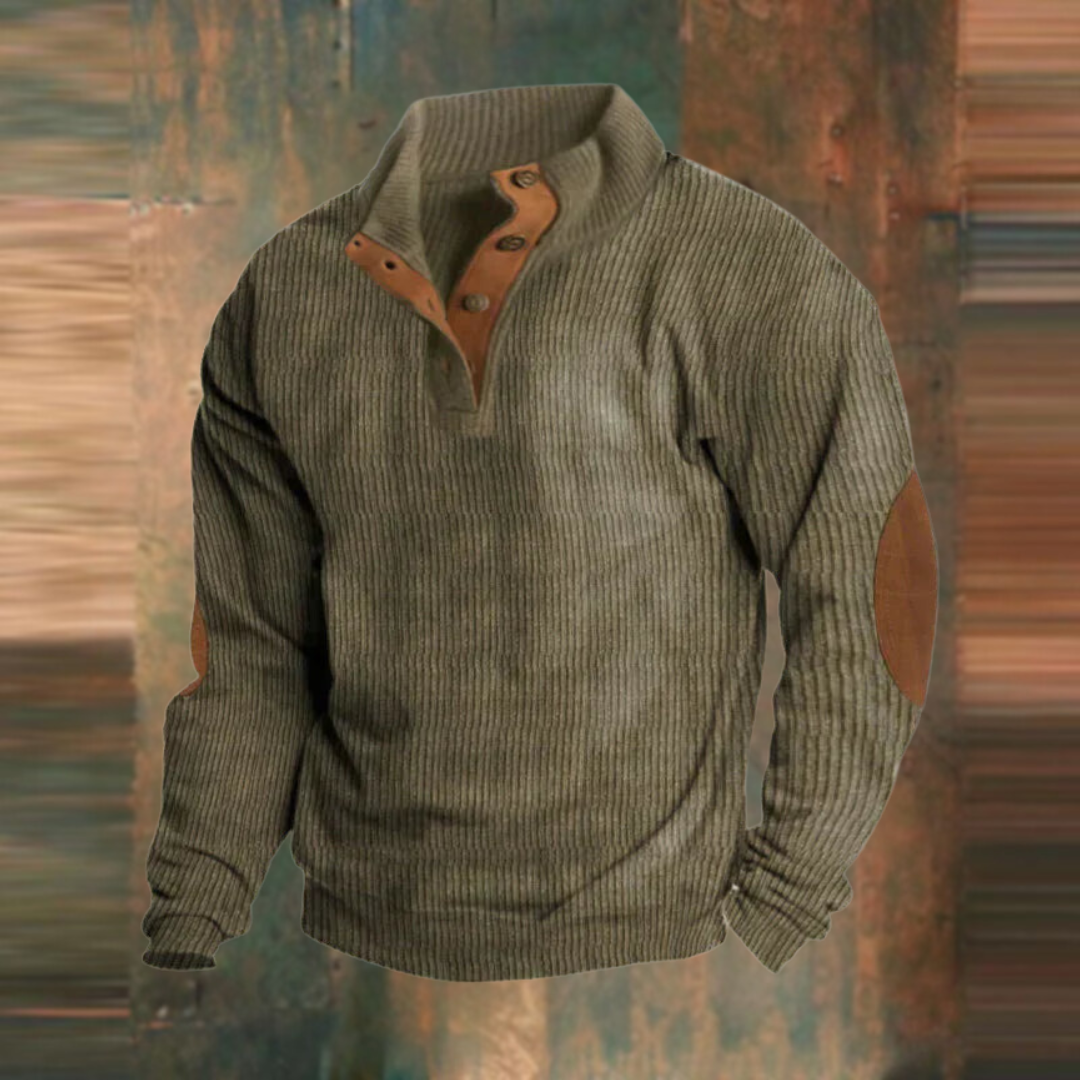 Relaxed Fit Men's Quarter Zip Pullover Sweater - VibreMode