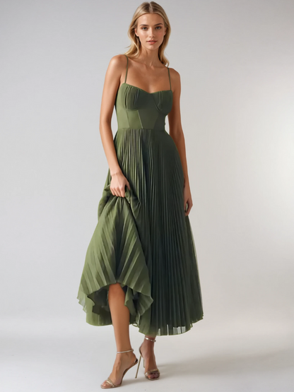 Women's Sleeveless Pleated Maxi Dress