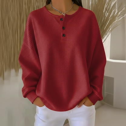 Women's Waffle Knit Sweater Cozy