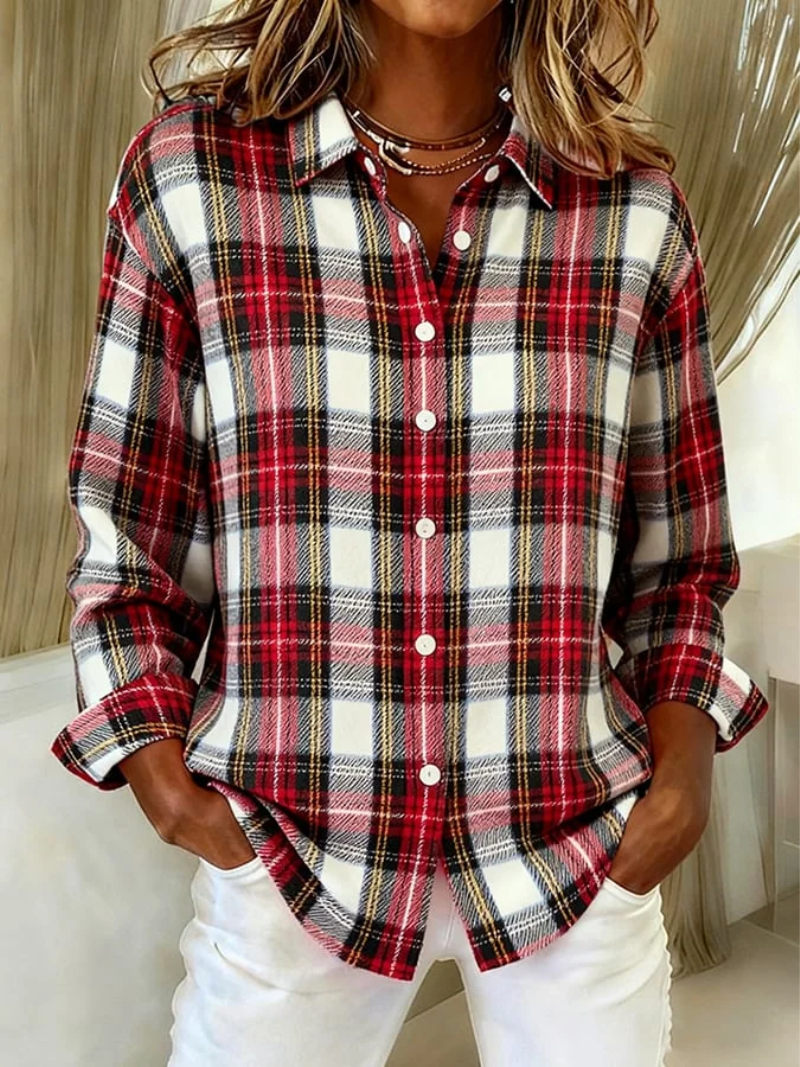 Women's Classic Checkered Blouse - VibreMode