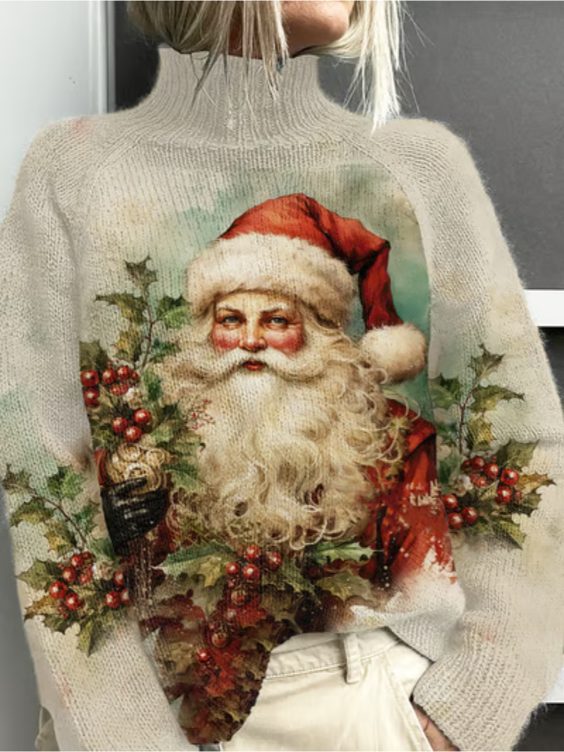 Christmas Sweater Vintage Santa Design - VibreMode