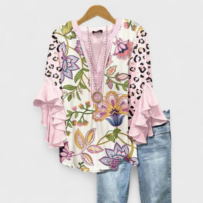 Women's Flowy Ruffle Sleeve Blouse