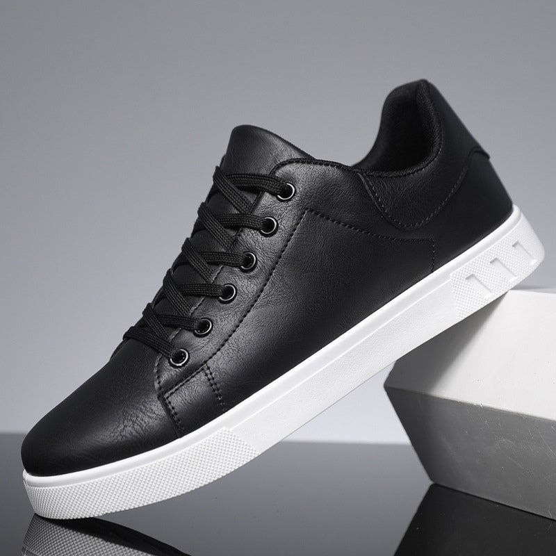 Men's Casual Lace-Up Sneakers White Sole Low-