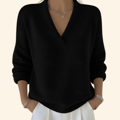 Casual V Neck Pullover Sweater