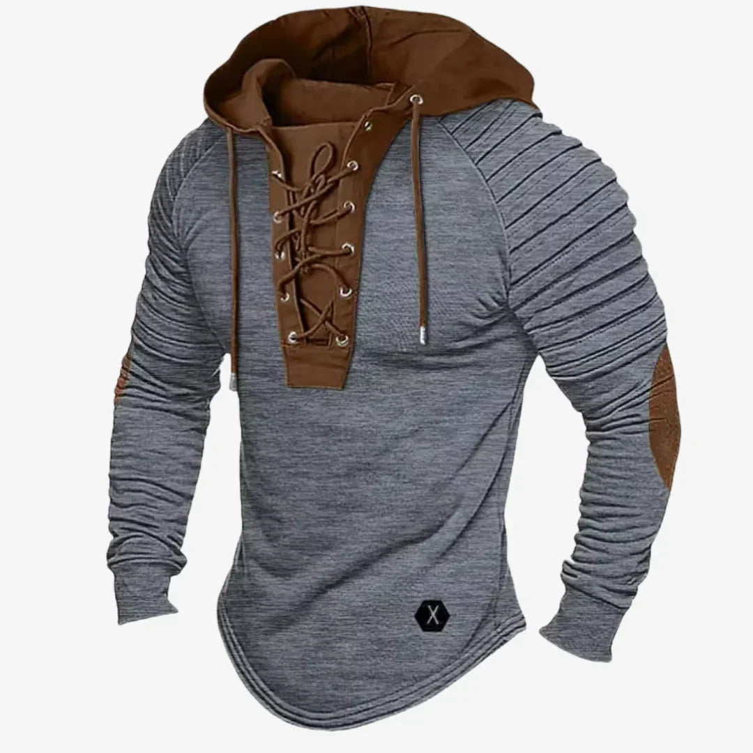 Men's Hooded Sweatshirt Lace-Up Neckline Comfortable