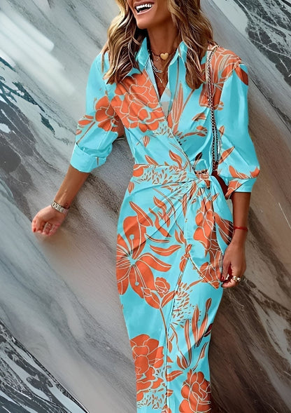 Women's Striped Wrap Dress
