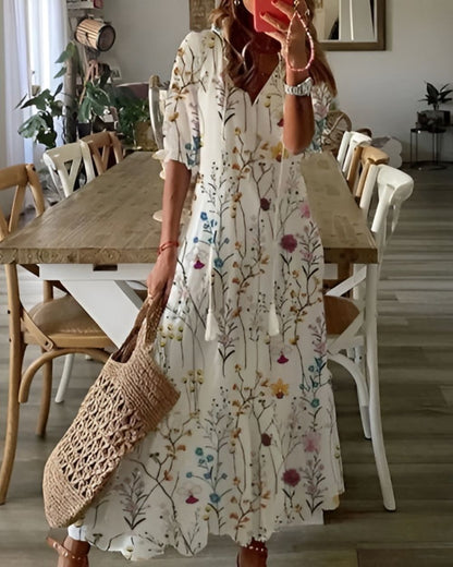 Women's V-Neck Boho Dress