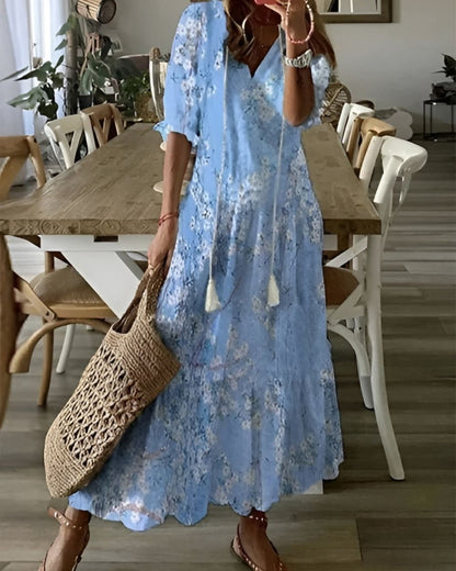 Women's V-Neck Tassel Dress