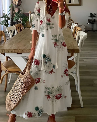 Women's V-Neck Boho Dress