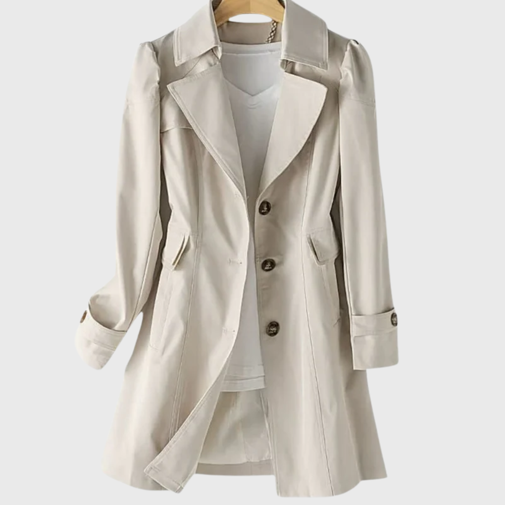 Women's Single Breasted Button Coat - VibreMode