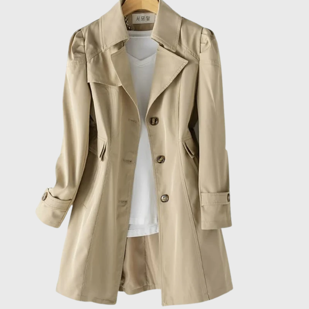 Women's Tailored Longline Coat Button Front