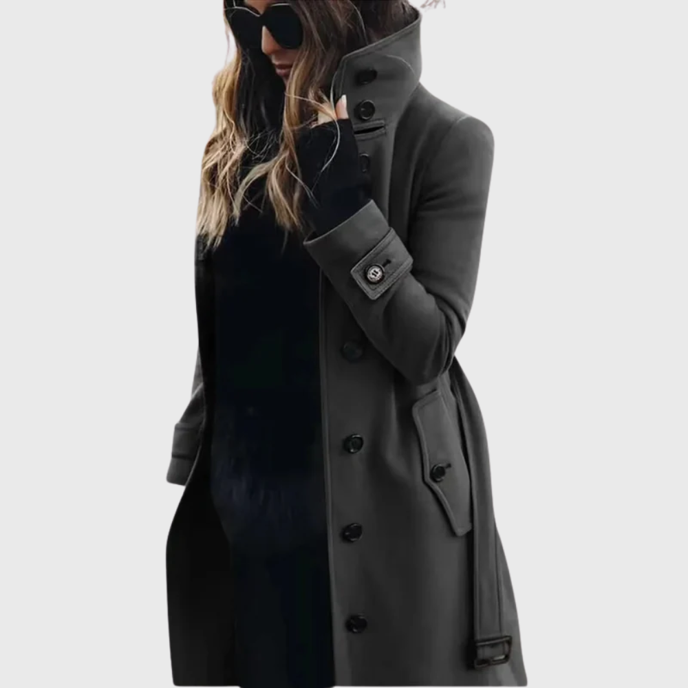 Women's Stand Collar Button Coat