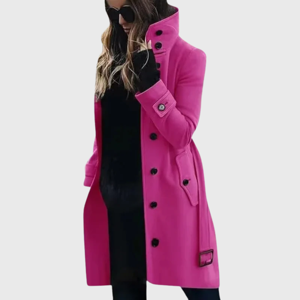 Women's Stand Collar Button Coat