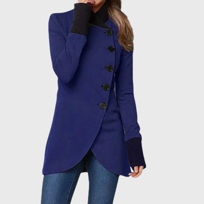 Women's Asymmetrical Button Tailored Coat