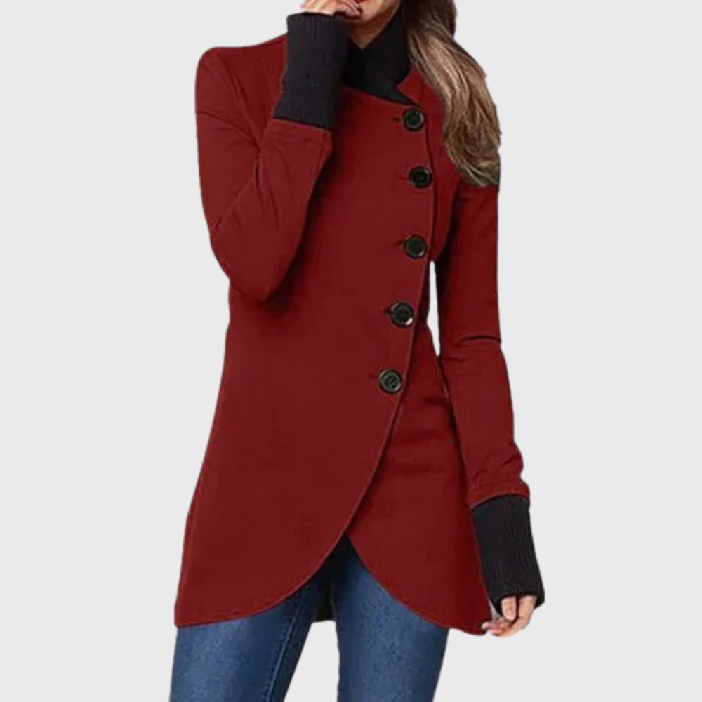 Women's Asymmetrical Button Front Coat