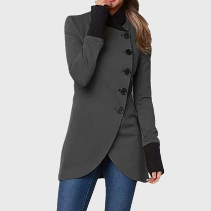 Women's Asymmetrical Button Tailored Coat