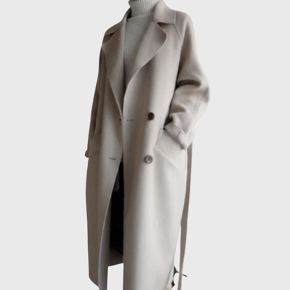 Trendy Double Breasted Long Coat - VibreMode