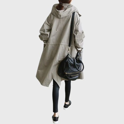 Relaxed Fit Hooded Winter Button Coat