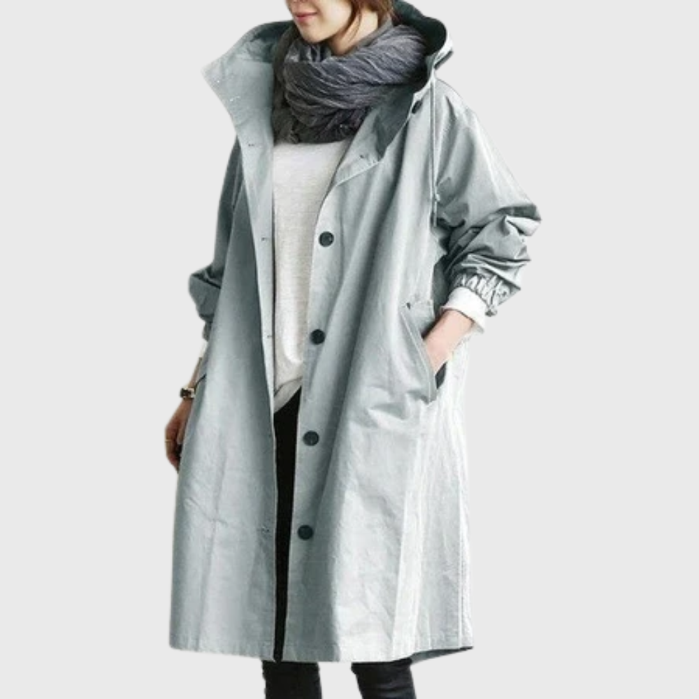 Women's Trench Coat Button Front