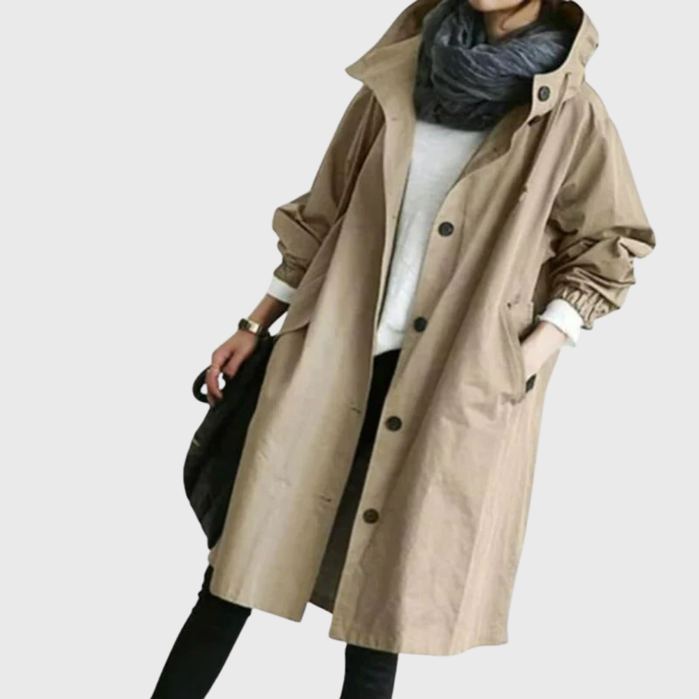 Women's Trench Coat Button Front