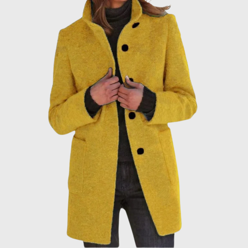 Women's Button Front Mid Length Coat