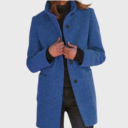 Women's Button Front Mid Length Coat