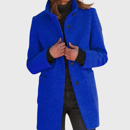 Women's Longline Coat Button Design