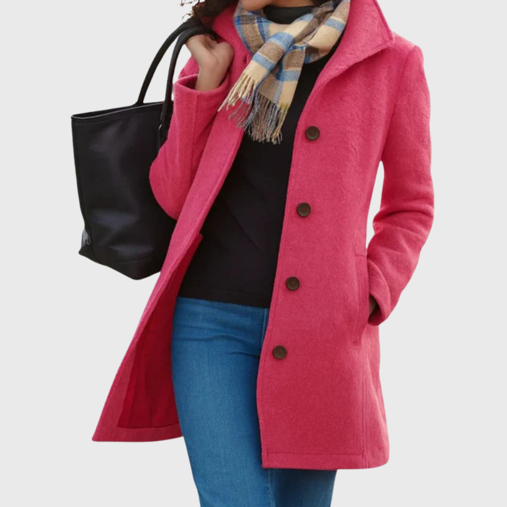 Women's Longline Coat Button Closure