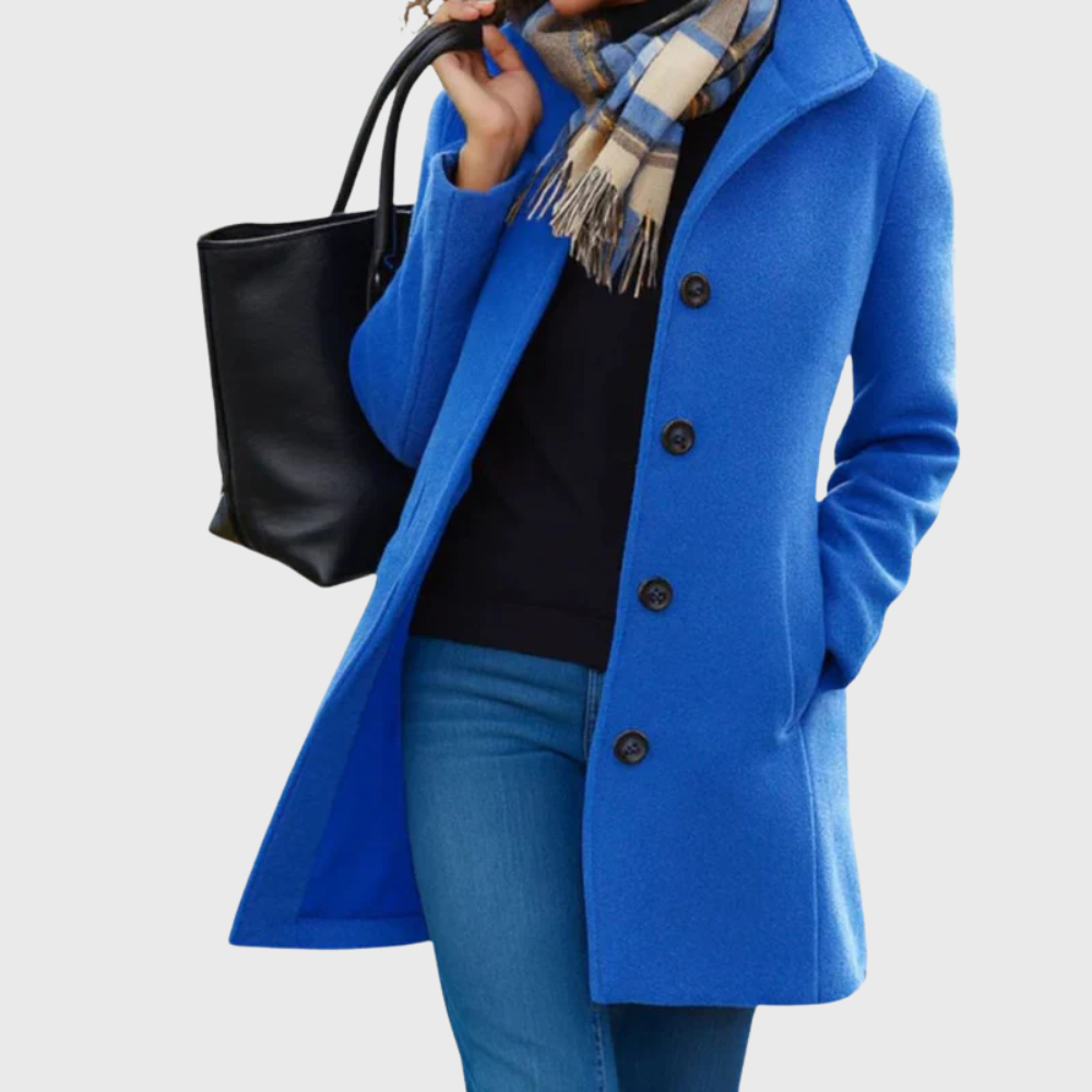Women's Longline Coat Button Closure