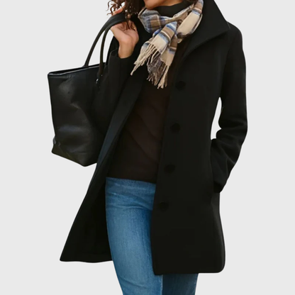 Women's Mid Length Button Front Casual Coat