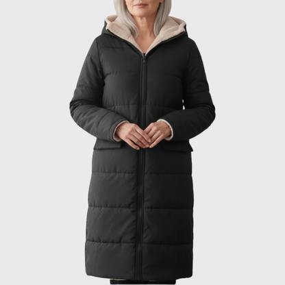 Women's Long Hooded Mid Length Coat