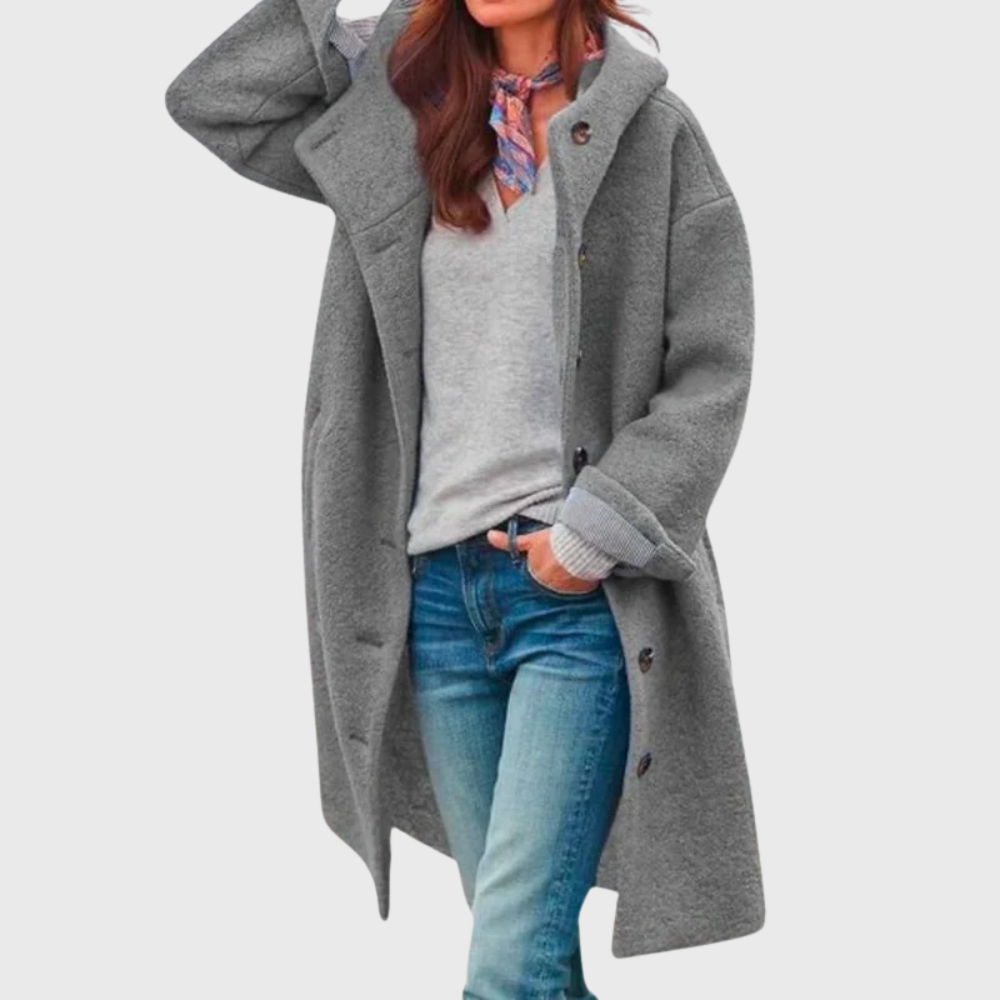 Women's Mid Length Button Front Coat