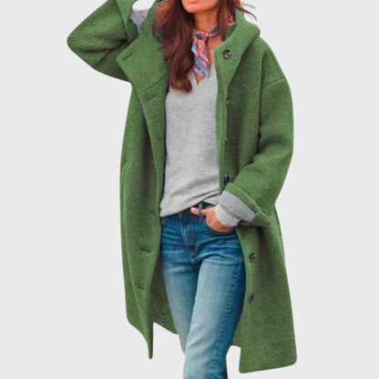 Women's Mid Length Button Front Coat