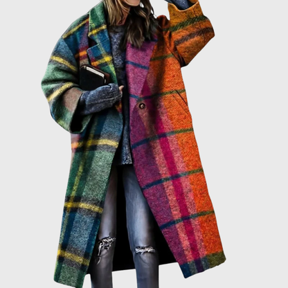 Women's Oversized Artistic Print Coat - VibreMode