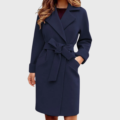 Women's Belted Coat Long Sleeve Outerwear