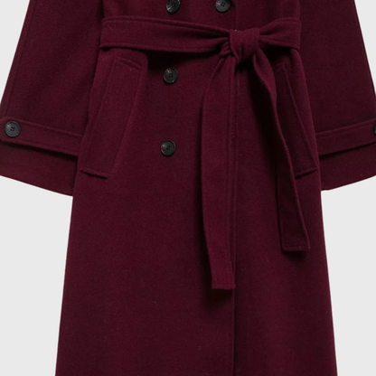Women's Long Double Breasted Belted Coat