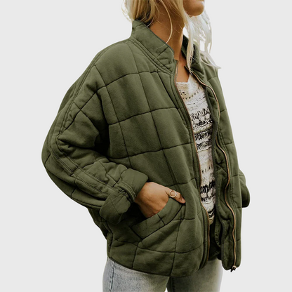 Women's Quilted Jacket Zip Front - VibreMode