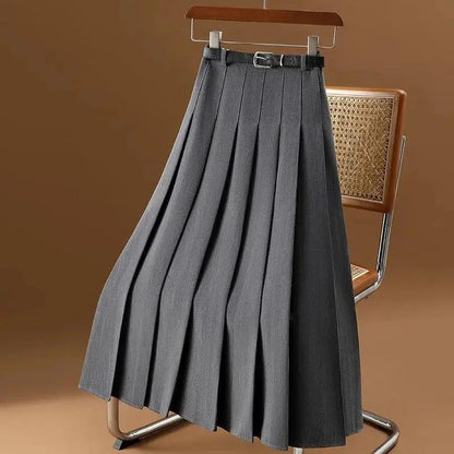Women's Pleated Midi Skirt Black - VibreMode