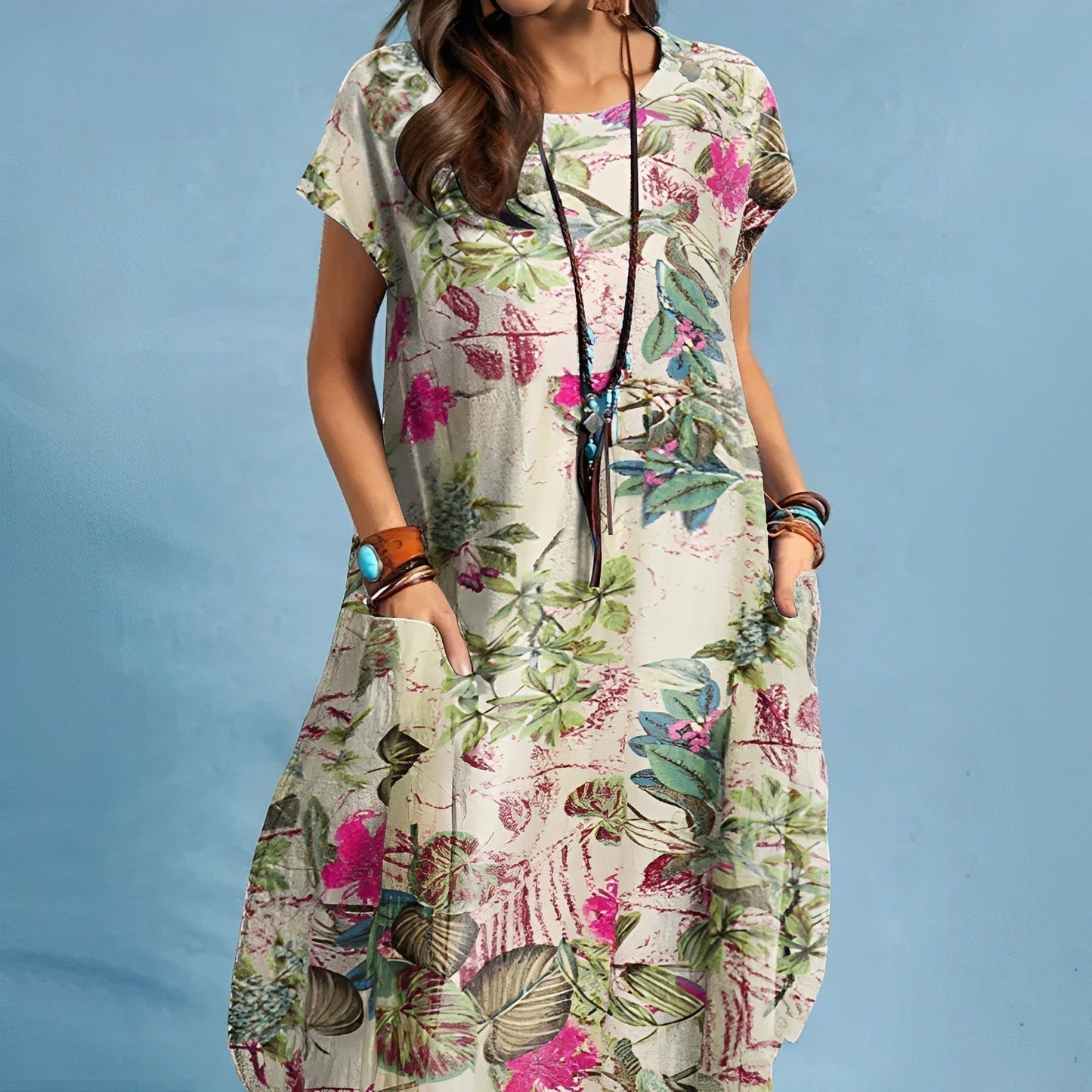 Women's Floral Print Dress Loose Fit