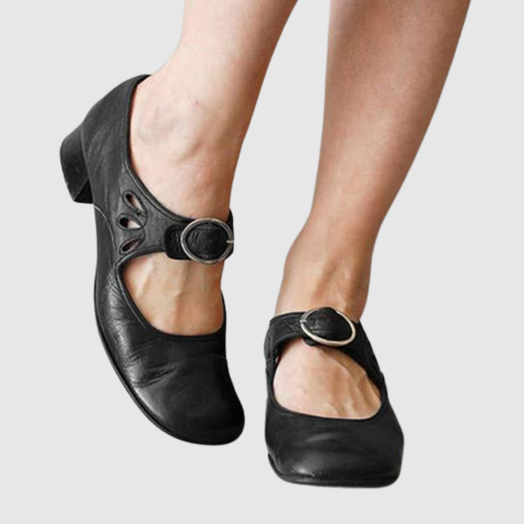 Women's Mary Jane Shoes Rounded-Toe Buckled Strap - VibreMode